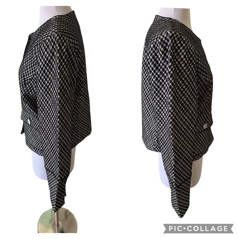 NEW SPANX Women’s PONTE Lady Jacket Jacquard Plaid Cropped Blazer Black Large - Picture 8 of 14